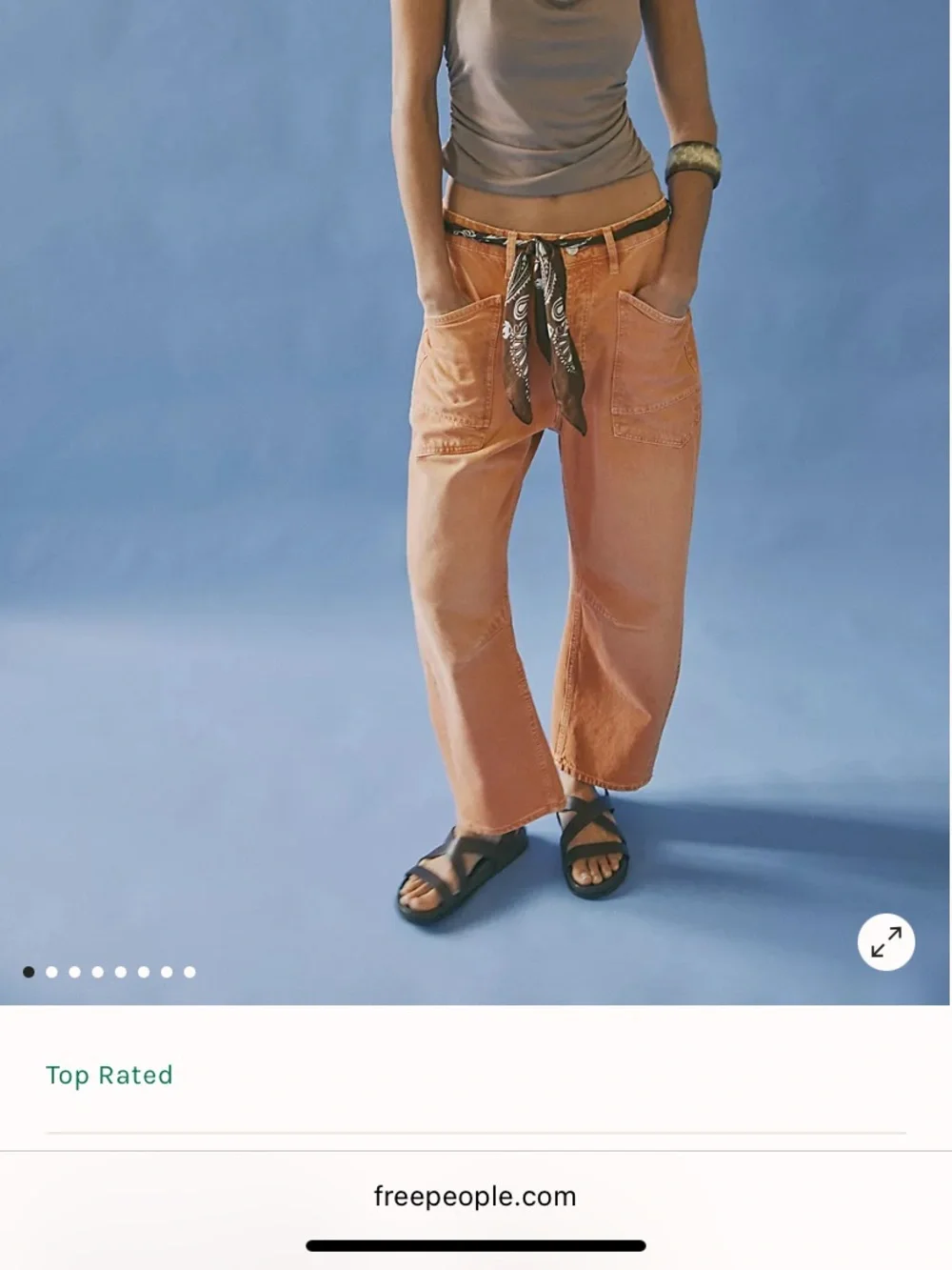 Free People High Rise Wide Leg Jeans – Rust Orange